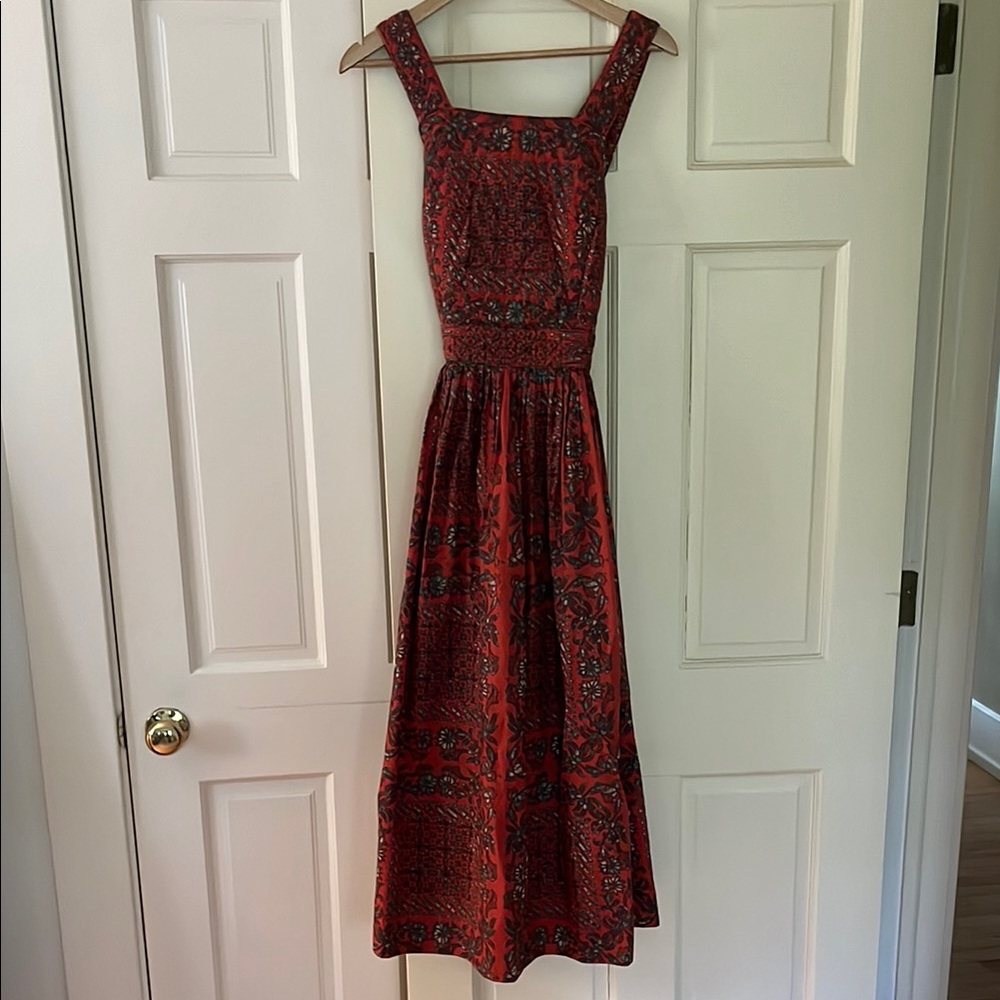 Ulla Johnson Kerani Clementine Cotton Cross Back Dress